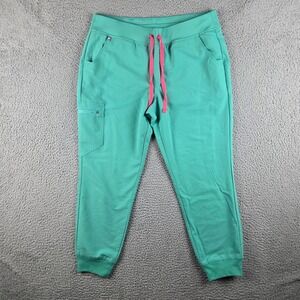 FIGS Pants Women L/P Green ZAMORA 2.0 Jogger Cargo Pullon Scrubs Uniform Stretch